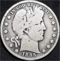 1895-P Barber Silver Half Dollar, Semi-Key Date