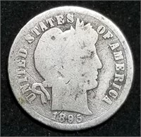 1895-O Barber Silver Dime from Set, Key Date