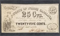 1863 North Carolina 25-Cent Fractional Note