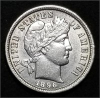 1896-P Barber Silver Dime from Set, High Grade