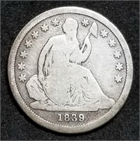 1839 Seated Liberty Silver Dime