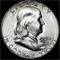 1954-S Franklin Silver Half Dollar Gem BU