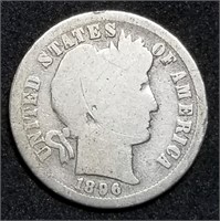 1896-O Barber Silver Dime, Semi Key Date