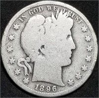 1896-S Barber Silver Half Dollar, Better Date