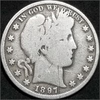 1897-P Barber Silver Half Dollar from Set