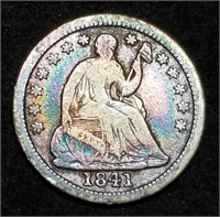 1841 Seated Liberty Silver Half Dime