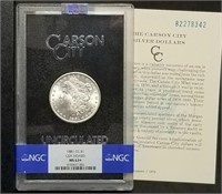 1881-CC GSA Morgan Silver Dollar NGC MS63+