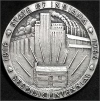 .999 Silver Indiana Sesquicentennial Medal 53g