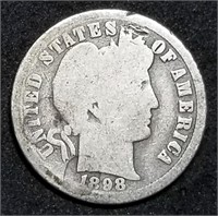 1898-O Barber Silver Dime from Set