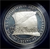 1987-S US Constitution Comm. Proof Silver Dollar