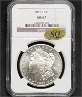 1881-S Morgan Silver Dollar NGC MS67 SQ Rare