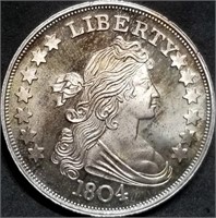 1 Troy Oz .999 Silver Round - 1804 Liberty Dollar