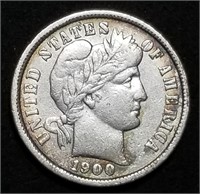 1900-P Barber Silver Dime from Set