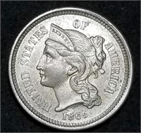 1865 Three Cent Nickel BU