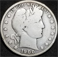 1900-P Barber Silver Half Dollar from Set