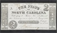 1861 North Carolina $2 Confederate Banknote