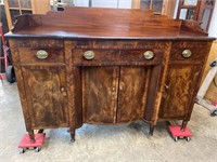 19th CENT SHERATON MAHOGANY SIDEBOARD