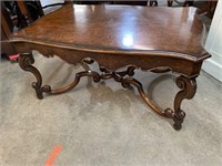 LARGE BURLED TOP DESIGNER  COFFEE TABLE