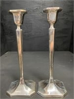 ANTIQUE TALL SOLID STERLING SILVER CANDLE STICKS