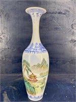 HAND PAINTED EGG SHELL TALL VASE