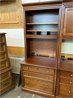 STANLEY, CHERRY FILE CABINET WITH HUTCH TOP