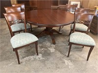 60 in CHERRY ROUND TABLE AND 6 CHAIRS
