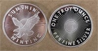 (2) One Ounce Silver Rounds: Sunshine Mint #5