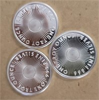 (3) One Ounce Silver Rounds: Sunshine Mint #3