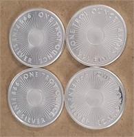 (4) One Ounce Silver Rounds: Sunshine Mint #2