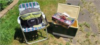 Instant BBQ grills, coolers, lawnchair