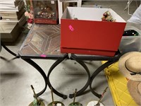 2PC METAL AND STONE END TABLES