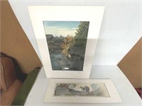 2 MATTED PRINTS