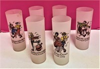 Set of 6 Country Square Dancing Drinking Glasses