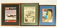 Three Framed Publication Covers