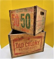 Vintage 50/50  & Old Colony Beverage Crates