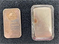 Two 1 Ounce Silver Bars