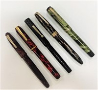 Lot of 5 Vintage Fountain Pens