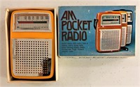 Vintage Orange  Unused AM Pocket Radio