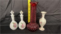 Brody red hobnail vase and more