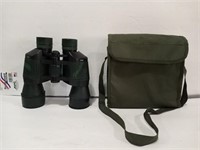 Camo Binoculars in Green Canvas Bag