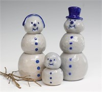 Eldreth Stoneware Snowmen Family