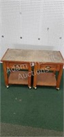 Custom rolling tile top end table / coffee table,