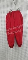Vintage red insulated hunting pants, men's size