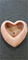 Heart-shaped clay planter, 12 x 12
