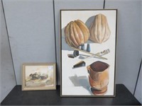 STILL LIFE OIL & WATERCOLOUR OF BOATS