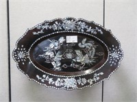 OVAL SERVING PLATE WITH MOTHER O' PEARL INLAY