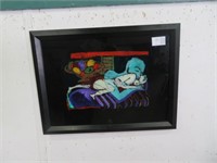 FRAMED SIGNED OIL PAINTING OF WOMAN ASLEEP