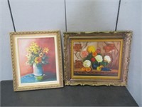 2 FRAMED SIGNED SILL LIFE OIL PAINTINGS