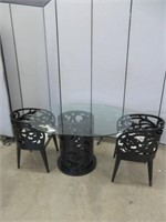 3 PC DINETTE SUITE(GLASS TOP TABLE & 2 CHAIRS)