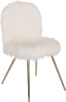 Julia Faux Fur Teen Accent Chair,  White